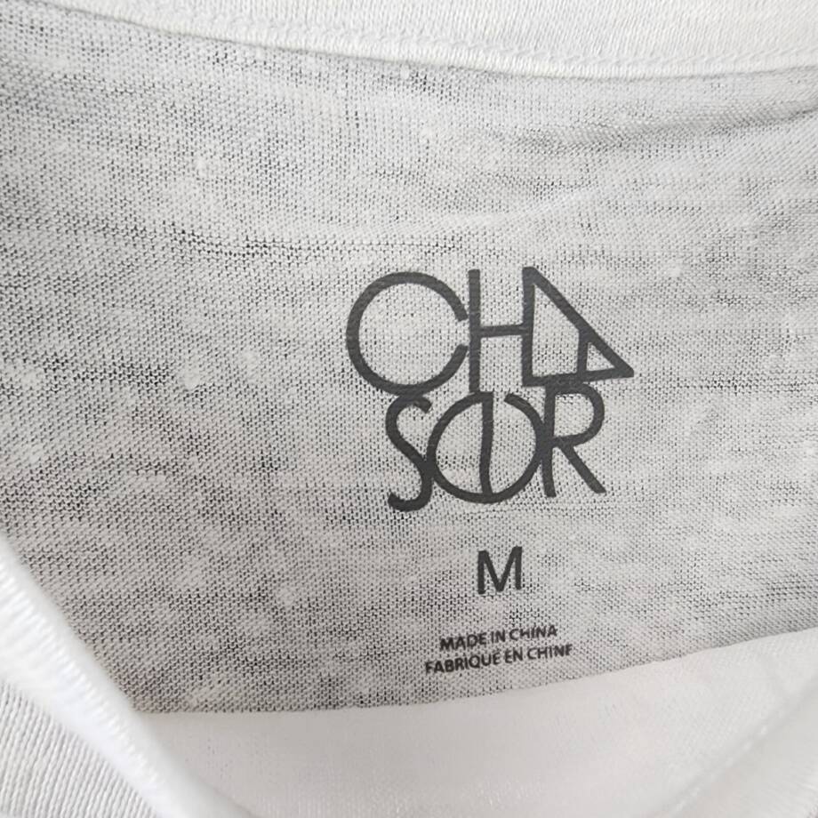 Chaser Spritz Season Embroidered Linen Tee Women's M White Short Sleeve Pullover