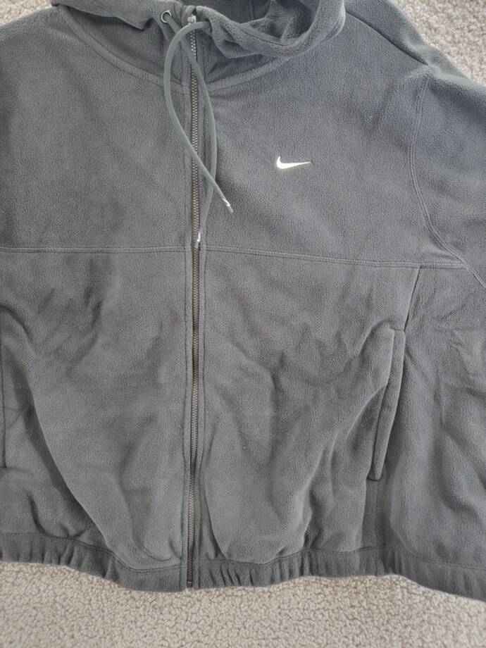 Nike Plus Size Therma-FIT Full-Zip Fleece Hoodie Women's 2X Black Logo Front L/S