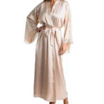 Linea Donatella Luxe Brides Blush Lingerie Robe Women's L/XL Bisque Long Sleeve