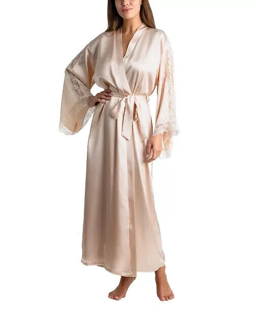 Linea Donatella Luxe Brides Blush Lingerie Robe Women's L/XL Bisque Long Sleeve