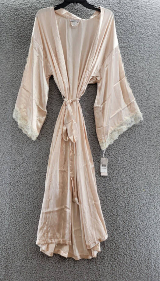 Linea Donatella Luxe Brides Blush Lingerie Robe Women's L/XL Bisque Long Sleeve