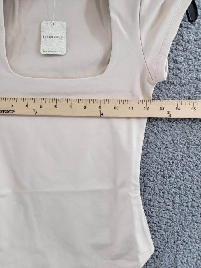 Intimately Free People Square Eyes Bodysuit Top Women's XS Pink Tint Snap Gusset