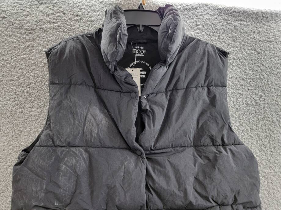 Cotton On Body The Mother Puffer Vest Women's S/M Black Pockets Sleeveless