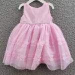 Blueberi Boulevard Sequined Dress Baby Girls Light Mauve Back Button 6/9 M