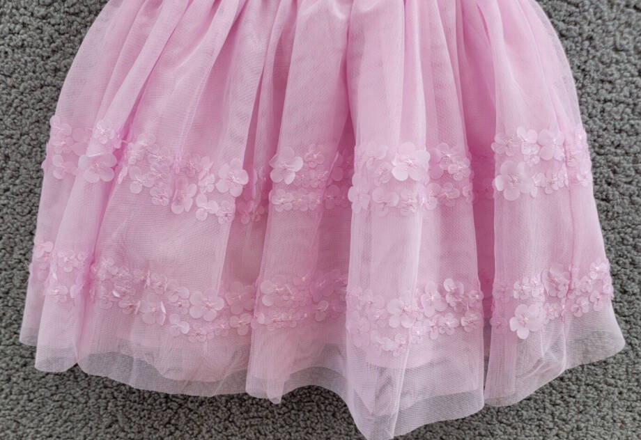 Blueberi Boulevard Sequined Dress Baby Girls Light Mauve Back Button 6/9 M