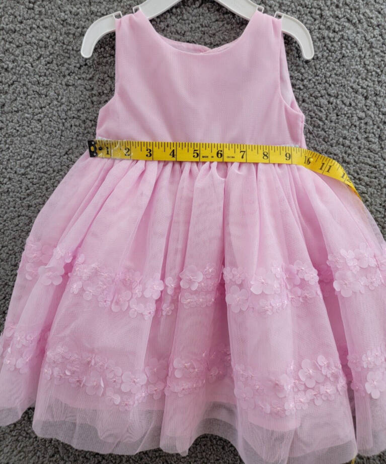 Blueberi Boulevard Sequined Dress Baby Girls Light Mauve Back Button 6/9 M