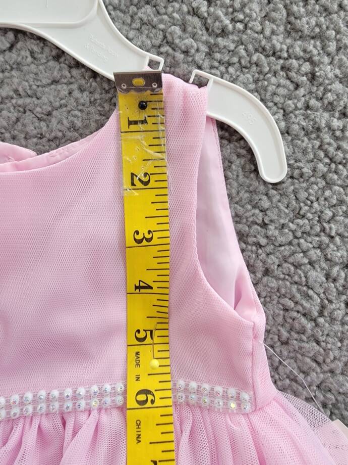 Blueberi Boulevard Sequined Dress Baby Girls Light Mauve Back Button 6/9 M