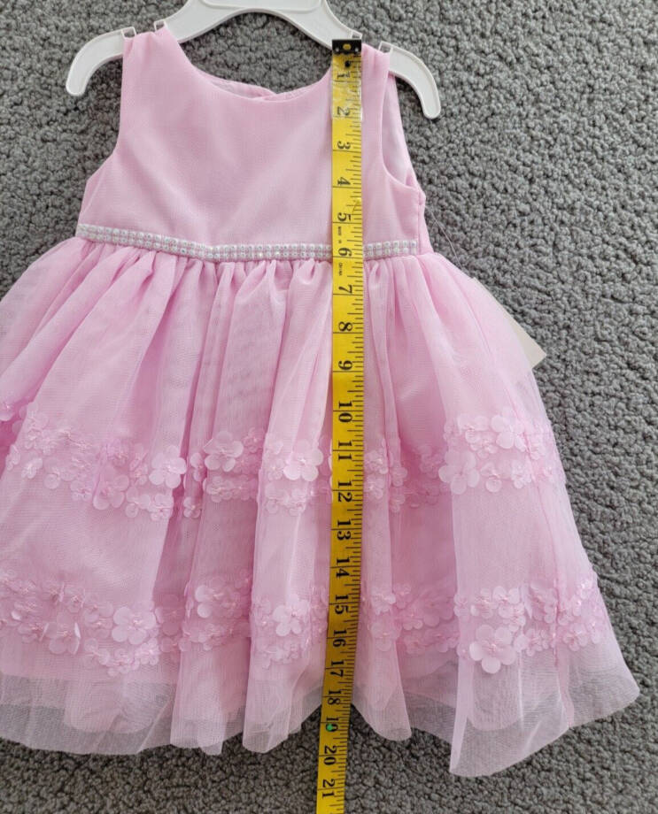 Blueberi Boulevard Sequined Dress Baby Girls Light Mauve Back Button 6/9 M