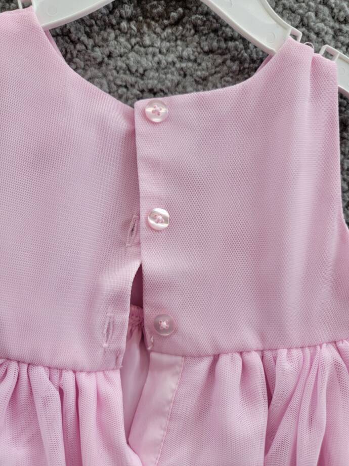 Blueberi Boulevard Sequined Dress Baby Girls Light Mauve Back Button 6/9 M