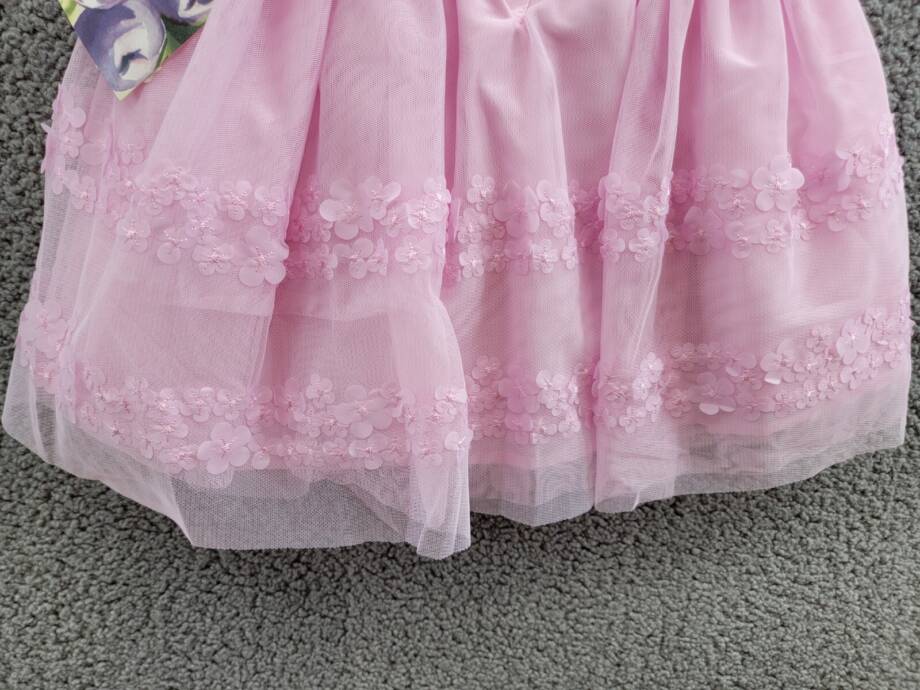 Blueberi Boulevard Sequined Dress Baby Girls Light Mauve Back Button 6/9 M