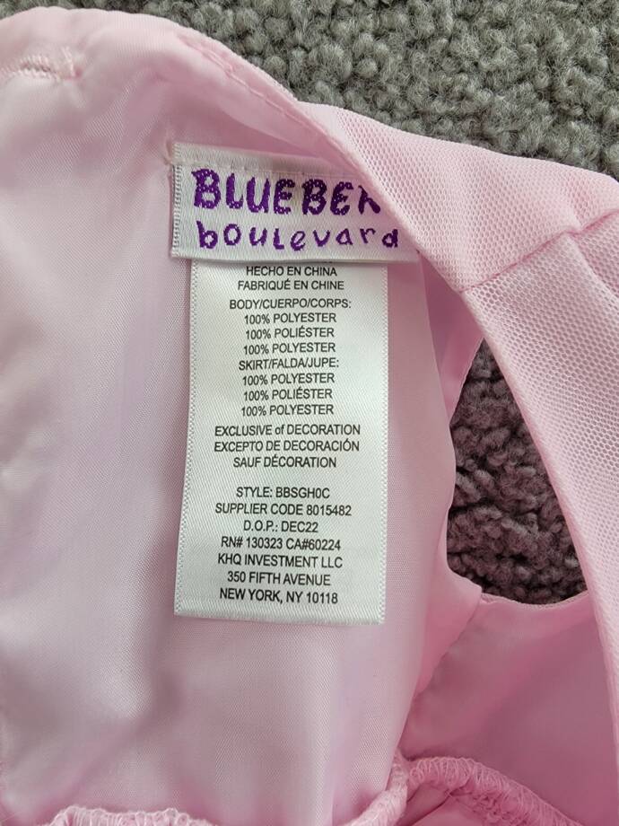Blueberi Boulevard Sequined Dress Baby Girls Light Mauve Back Button 6/9 M