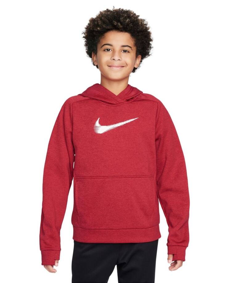 Nike Therma Multi+ Pullover Training Hoodie Big Kids L Red Kangaroo Pockets L/S