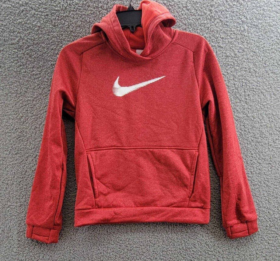 Nike Therma Multi+ Pullover Training Hoodie Big Kids L Red Kangaroo Pockets L/S