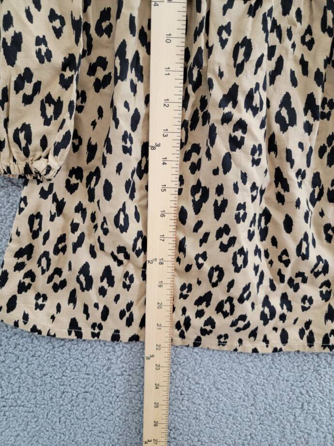 Carter's Leopard Long Sleeve Twill Dress Toddler Girls 4T Brown Button Back