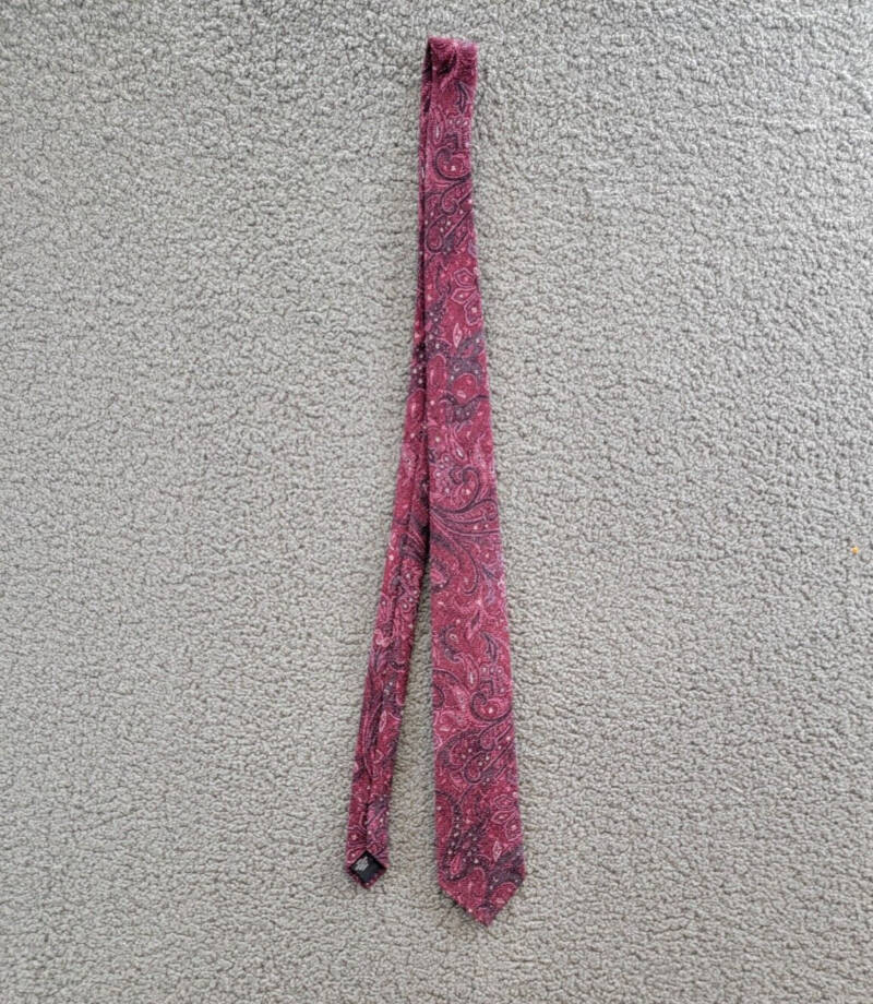 Michael Kors Wool Paisley Tie Men's Wine Multi Adjustable