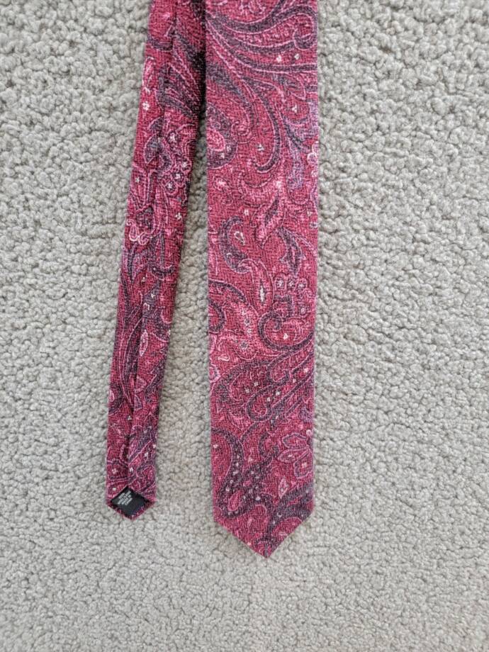 Michael Kors Wool Paisley Tie Men's Wine Multi Adjustable