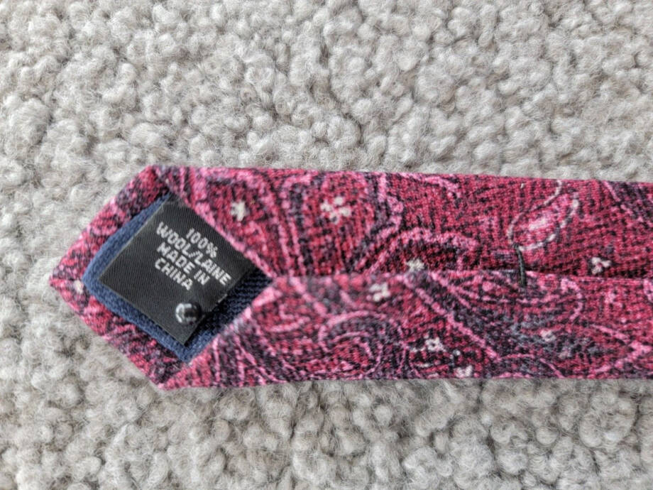Michael Kors Wool Paisley Tie Men's Wine Multi Adjustable