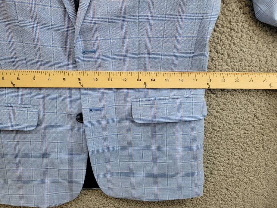 Tommy Hilfiger Stretch Deco Plaid Sport Coat Big Boys 16 Blue Flap Pockets L/S