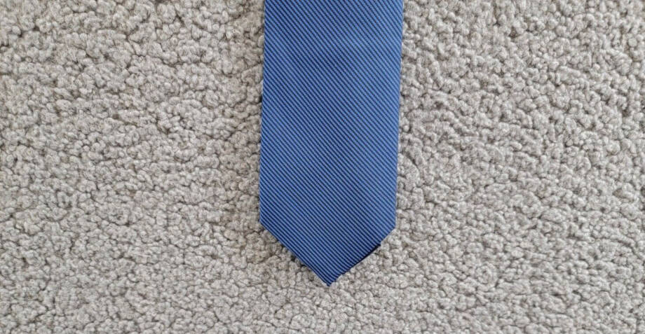 Calvin Klein Silk Blend Striped Solid Tie Men's Navy Keeper Loop