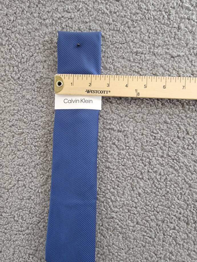 Calvin Klein Silk Blend Striped Solid Tie Men's Navy Keeper Loop