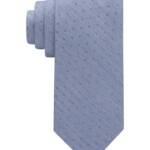 Calvin Klein Silk Blend Tonal Dot Neat Tie Men's Light Blue Adjustable~