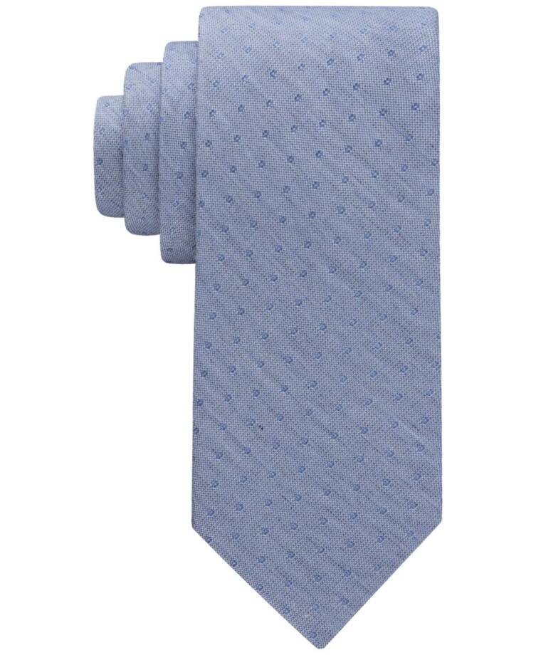 Calvin Klein Silk Blend Tonal Dot Neat Tie Men's Light Blue Adjustable~