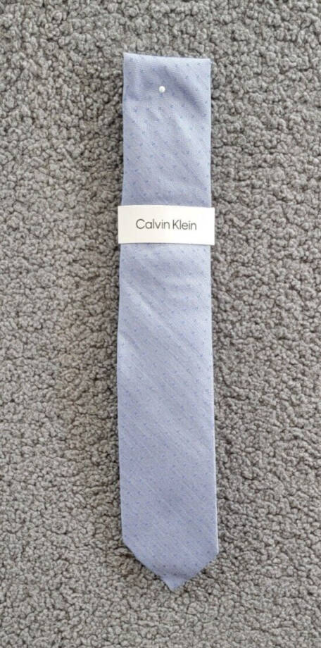 Calvin Klein Silk Blend Tonal Dot Neat Tie Men's Light Blue Adjustable~