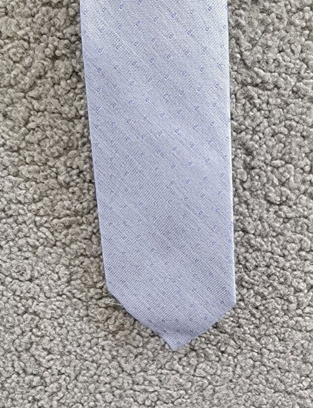 Calvin Klein Silk Blend Tonal Dot Neat Tie Men's Light Blue Adjustable~