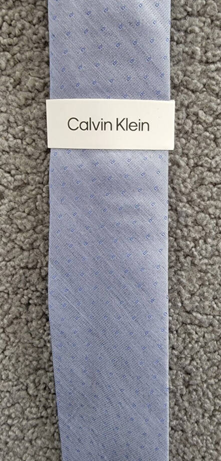 Calvin Klein Silk Blend Tonal Dot Neat Tie Men's Light Blue Adjustable~