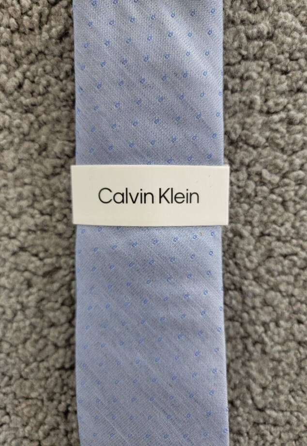 Calvin Klein Silk Blend Tonal Dot Neat Tie Men's Light Blue Adjustable~
