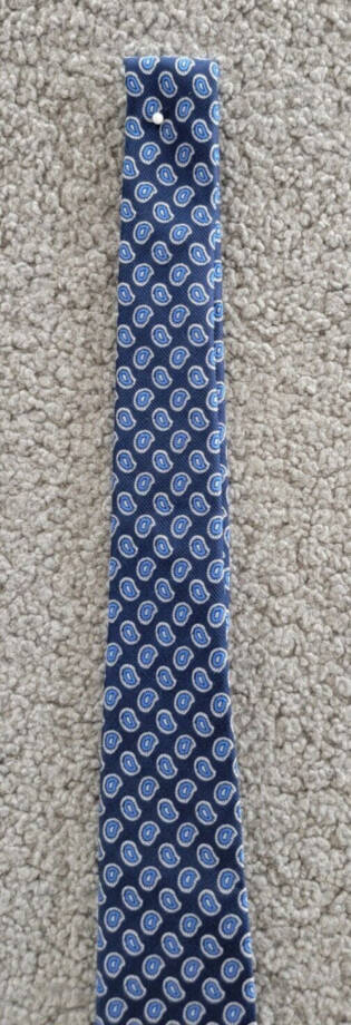 Tommy Hilfiger Silk Blend Small Bold Paisley Tie Blue Adjustable