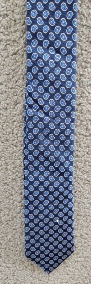 Tommy Hilfiger Silk Blend Small Bold Paisley Tie Blue Adjustable