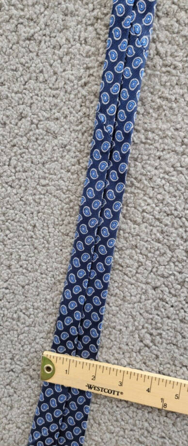 Tommy Hilfiger Silk Blend Small Bold Paisley Tie Blue Adjustable