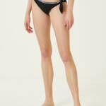 Lemlem Lucy Embroidered Trim Bikini Bottoms Women's L Black/White Tie Closure