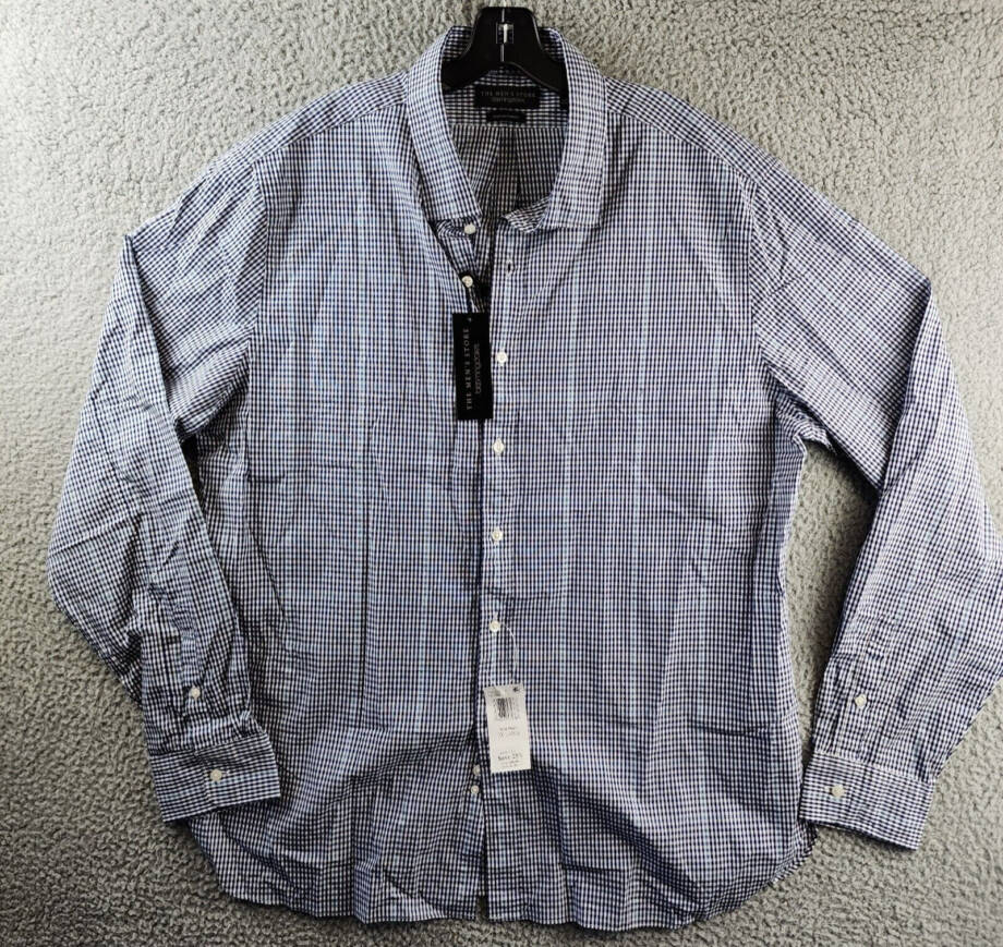 The Men's Store at Bloomingdale's Stretch Slim Fit Shirt Men's 2XL Blue Multi
