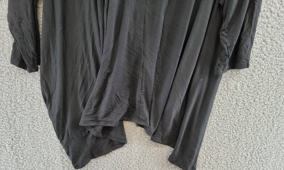 24seven Comfort Apparel Plus Size Open Cardigan Women's 2X Black Elbow Sleeve