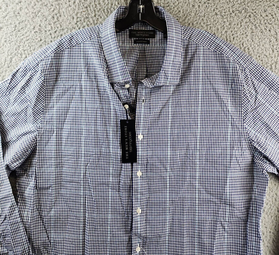 The Men's Store at Bloomingdale's Stretch Slim Fit Shirt Men's 2XL Blue Multi