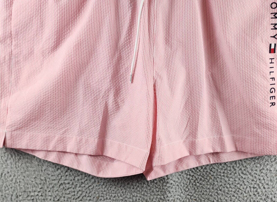 Tommy Hilfiger Striped 5" Swim Trunks Men's XXL Botanical Pink Elastic Waist