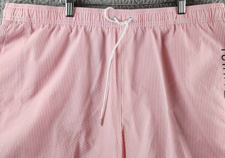 Tommy Hilfiger Striped 5" Swim Trunks Men's XXL Botanical Pink Elastic Waist