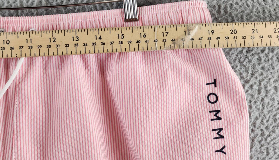 Tommy Hilfiger Striped 5" Swim Trunks Men's XXL Botanical Pink Elastic Waist
