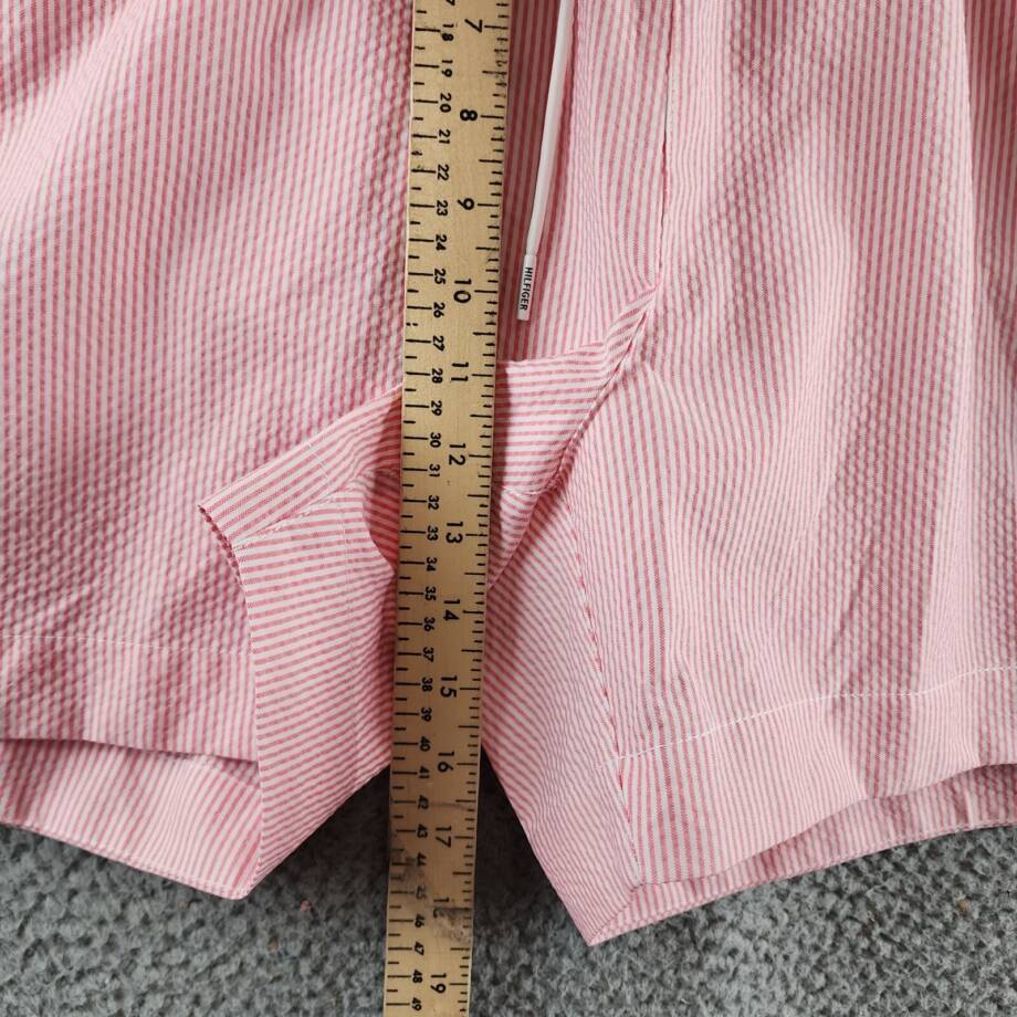 Tommy Hilfiger Striped 5" Swim Trunks Men's XXL Botanical Pink Elastic Waist