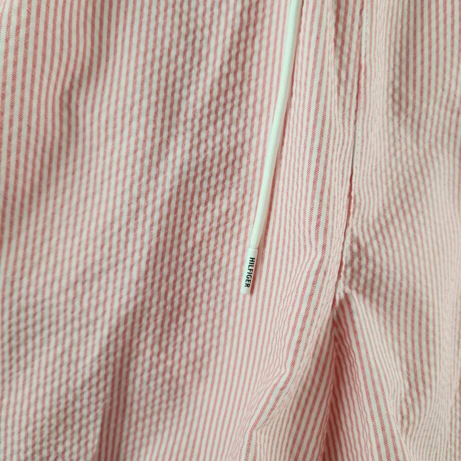 Tommy Hilfiger Striped 5" Swim Trunks Men's XXL Botanical Pink Elastic Waist