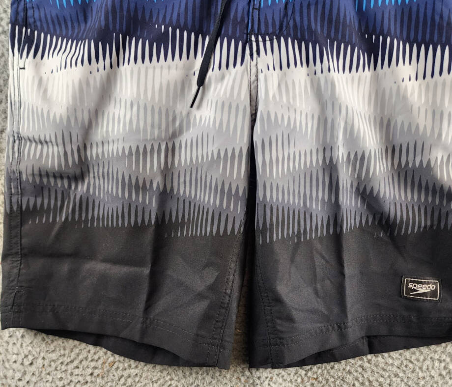 Speedo Printed Bondi Basin 9" Boardshorts Men's S Black Elastic Waist Drawstring