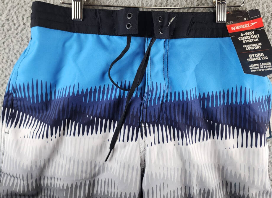 Speedo Printed Bondi Basin 9" Boardshorts Men's S Black Elastic Waist Drawstring