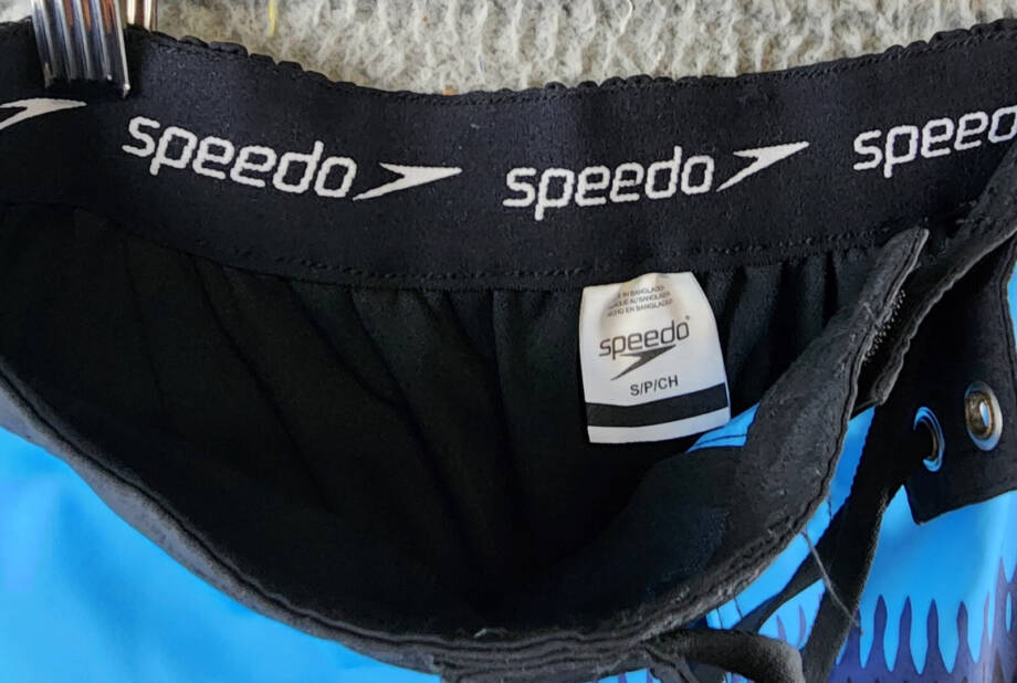 Speedo Printed Bondi Basin 9" Boardshorts Men's S Black Elastic Waist Drawstring