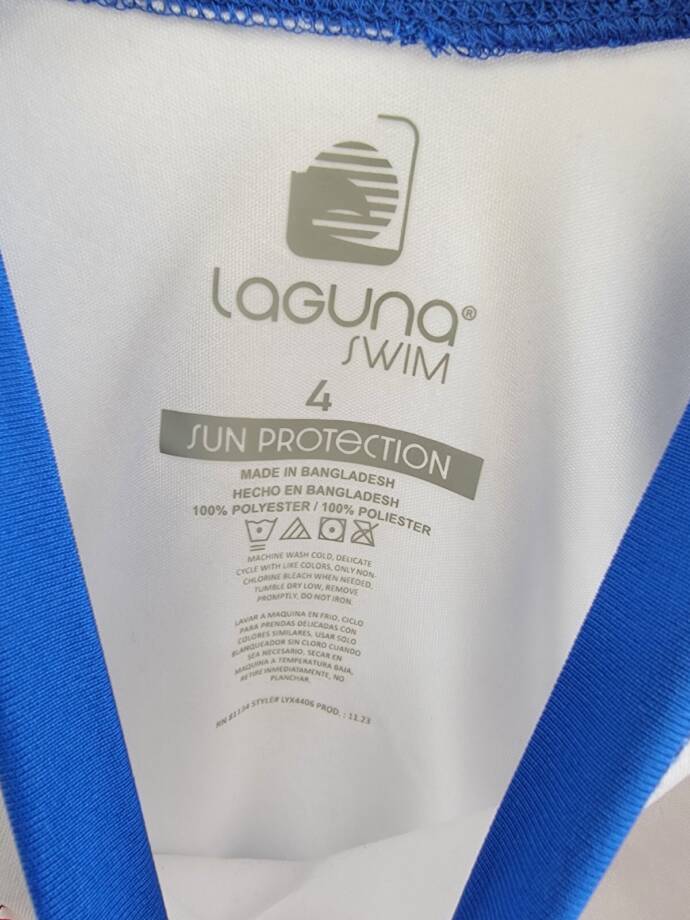 Laguna Stars Swim Top Little Boys 4 Strong Blue Crew Neck Short Sleeve Pullover