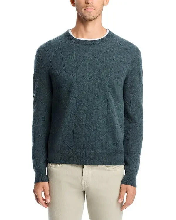 The Men's Store at Bloomingdale's Novelty Stitch Sweater Men's M Slate Green L/S