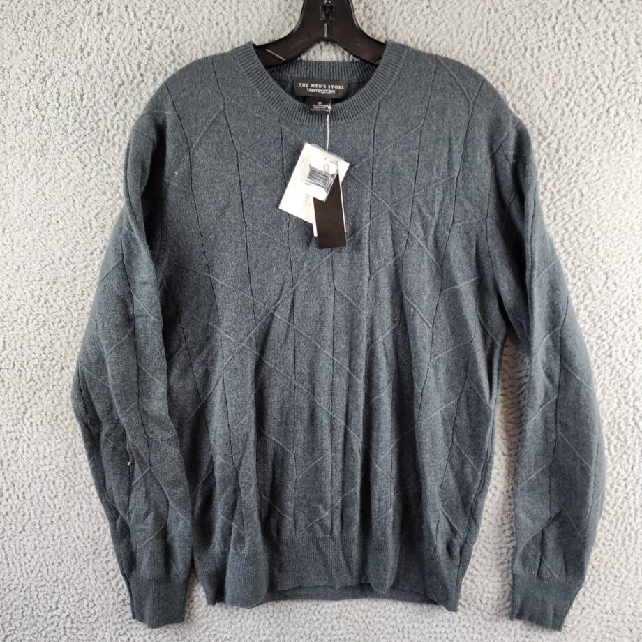 The Men's Store at Bloomingdale's Novelty Stitch Sweater Men's M Slate Green L/S