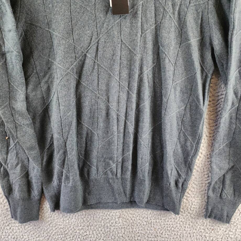 The Men's Store at Bloomingdale's Novelty Stitch Sweater Men's M Slate Green L/S