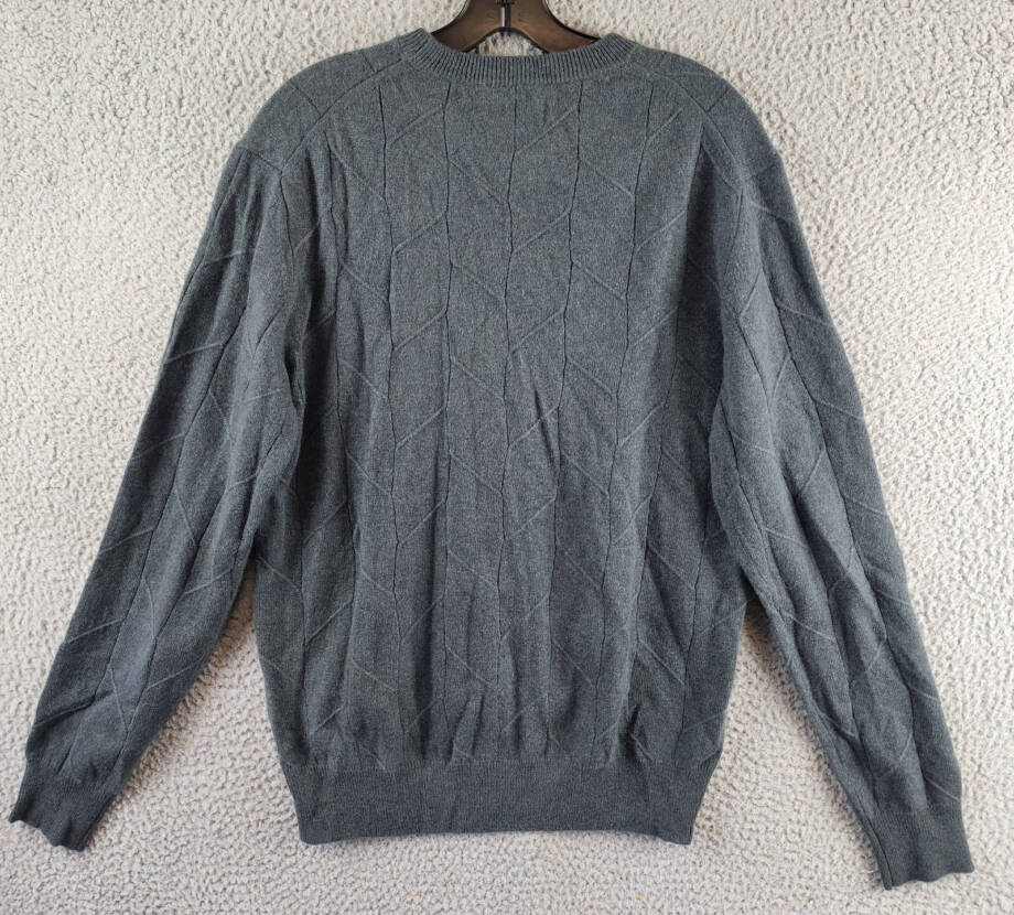 The Men's Store at Bloomingdale's Novelty Stitch Sweater Men's M Slate Green L/S